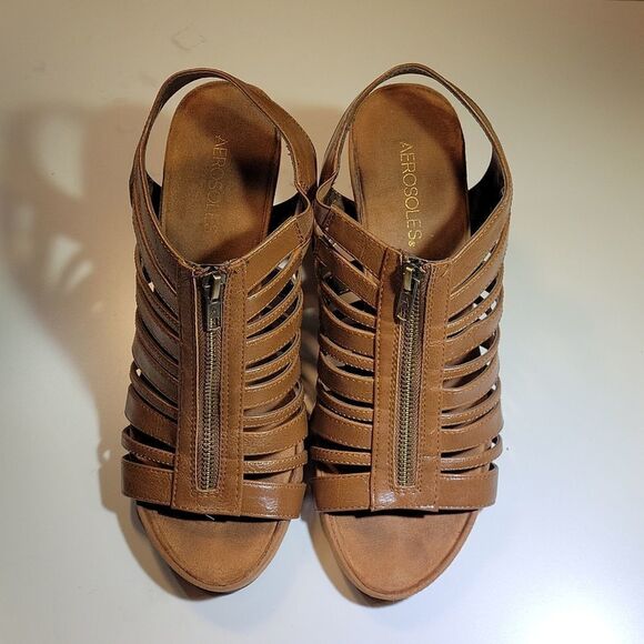 AEROSOLES WEDGE STYLE OPEN TOE ANKLE STRAP SANDAL - Picture 3 of 16